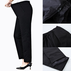 
Middle-aged and elderly women's removable lining, elastic, fully elastic, no placket, down pants, cotton pants, high waist, casual plus size, large size
