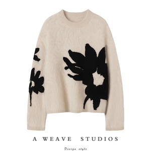 
The style is so good~2024 new 100% cashmere three-dimensional embroidery versatile women's cashmere knitted sweater