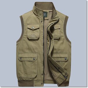 
Working vest men autumn loose large size multi-pocket photography horse clip pure cotton thickened vest vest jacket men's clothing