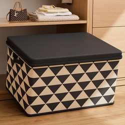 Quilt Storage Box, Large Capacity Wardrobe Foldable Storage Box, Clothing Organizer, Household Storage Box with Lid, Oxford Cloth Storage Box
