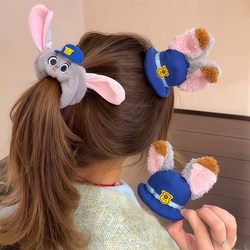 Autumn and Winter Plush Crazy City Judy Police Officer Hair Ties, Hair Accessories, Animal Series Hair Ties, Hair Clips, Cartoon Hats, Top Clips for Women