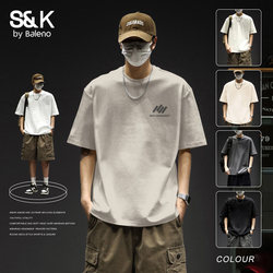 Baleno Heavyweight Pure Cotton Short-Sleeve T-Shirt for Men, 2026 New Summer American Retro Style Men's Half-Sleeve Tee