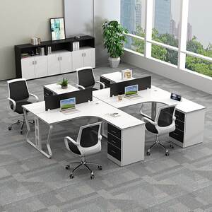 
4/6 persons staff desk simple screen work position employee computer desk chair combination office furniture card