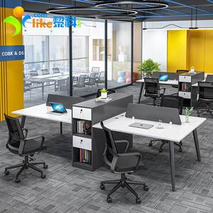 Employee desk and chair combination simple modern partition employee screen card seat 4/6 person office furniture table
