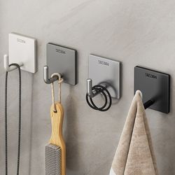 304 stainless steel hook j adhesive strong load-bearing punch-free bathroom kitchen door wall-mounted towel adhesive hook