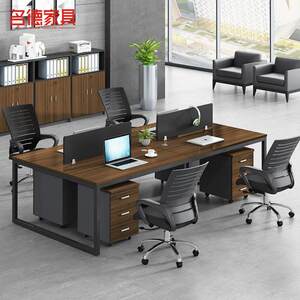 Office screen wind table 4 people simple spot board type four -person company staff computer table and chair combination office furniture
