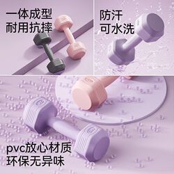 Dumbbells Women's Fitness Home Equipment Yoga Kettlebell Barbell Children Teenagers Glue Small Dumbbells 2KG Pair