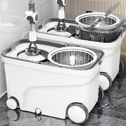 German Rotating Mop for Home Use, Dual-Drive Spin-Dry Floor Mop, Automatic Dehydration Type, 2026 New Model, One-Step Clean, Dual-Use for Wet and Dry