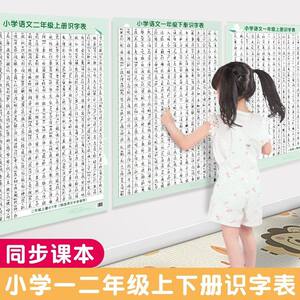 
Wall stickers for primary school students Chinese Pinyin, first and second grade literacy wall charts, upper and lower volumes, Chinese characters, children’s literacy learning