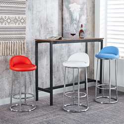 Simple bar chair KTV high stool front desk wrought iron back chair clear bar counter cafe stool plus height round stool
