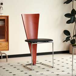 Second-hand solid wood dining chairs, home backrest dining tables and chairs, dessert shop cafe, creative metal retro designer chairs
