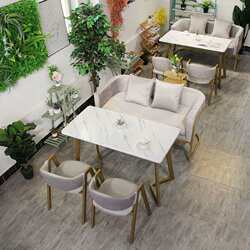 Card seat sofa catering western restaurant furniture milk tea shop dessert shop cafe clear bar bar table and chair combination table