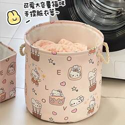 Cute Kt Dirty Laundry Basket for Clothes and Toys, Large Capacity Household Laundry Basket for Bathroom, Foldable