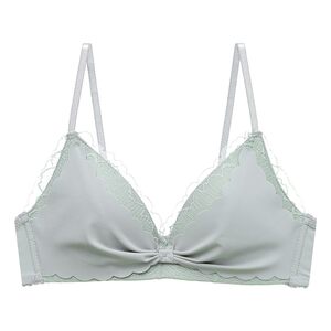 
White seamless underwear for women without rims summer ultra-thin lace small breast push-up girl high school Y student bra