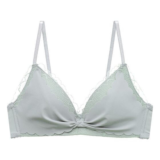 
White seamless underwear for women without rims summer ultra-thin lace small breast push-up girl high school Y student bra