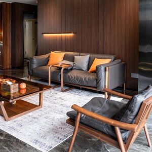 
North American black walnut sofa coffee table combination office simple straight row ash wood size apartment furniture customization