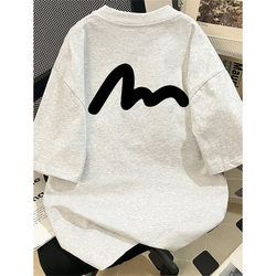 Summer Youth Short-Sleeved T-Shirt for Boys, Loose-Fitting Half-Sleeved Top for Junior High School and High School Students, Casual Trendy Brand T-Shirt