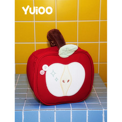 Yuioo Apple Makeup Bag Large Capacity Portable Ins Cute Women's Handbag Storage Bag Toiletry Bag Camera Storage Bag