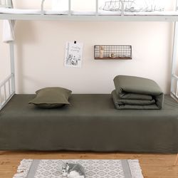 Military green quilt three-piece set of students military training bedding single dormitory bedding set quilt scout