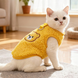 Kitten Cat Clothes Winter Warm Thickened Vest Devon Cat Clothes Anti-Shedding Cute Dog Pet Clothes