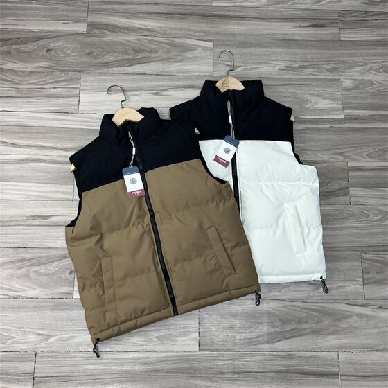 
Outdoor mountain style! Windproof and water-repellent! Autumn and winter men's lightweight and warm stand-up collar vest with color matching sports cotton vest trend