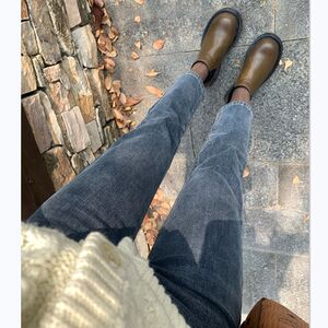 
Maternity pants for spring and autumn, large size belly-supporting jeans for outer wear, autumn belly-proof straight-leg trousers for autumn.