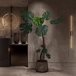 Artificial Monstera Plant, High-End Luxury Decoration for Living Room and Office, Realistic Potted Plant, Floor-Standing Decorative Fake Tree