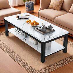 Coffee Table for Living Room, Home Office, Tempered Glass Tea Table, Simple Modern Italian Style, Small Apartment Rectangular Table