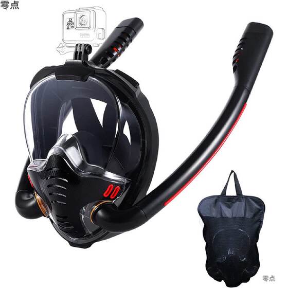 Snorkeling swimming diving mask full face full face full -dry respiratory tube waterproof diving mirror water underwater underwater adult respiratory device