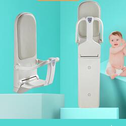 Public toilet children's foldable rack bathroom baby hair mother and baby hanging safety seat short style ready-made emergency storage room chair