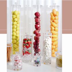 PC transparent straight sealed jar simple tangerine peel tea leaves miscellaneous grains medicinal materials storage box display storage bottle acrylic