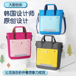 Primary school students' tutoring bags, children's canvas school bags, boys and girls art handbags, extracurricular tutoring classes, book bags