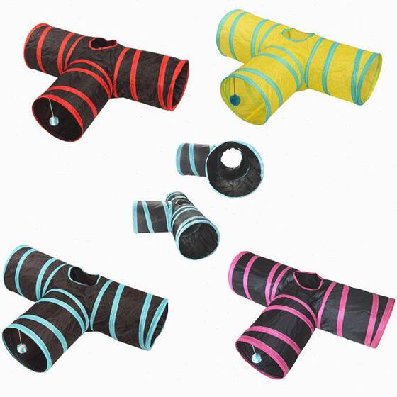 Pet Cat Tunnel Toys Cat Three Channel Folding Cat Camel Cat channel Smart -Yizhi, Dog, toy, Diamond Drilling Cat toy

