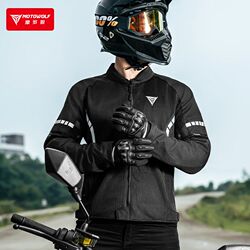 Modo Wolf Summer Mesh Breathable Cycling Suit Motorcycle Anti-fall Motorcycle Rider Equipment Motorcycle Protective Gear Racing Suit for Men