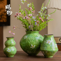 Jingdezhen Ceramic Vase Decoration for Living Room Flower Arrangement, New Chinese Style Hand-Painted Entrance Hall Tv Cabinet, Light Luxury High-End Flower Vessel