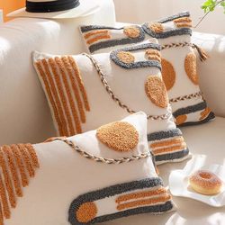Bohemian Style Embroidered Pillowcase, Light Luxury, High-End, Simple Living Room Sofa Cushion, Lumbar Pillow, Bed Cushion