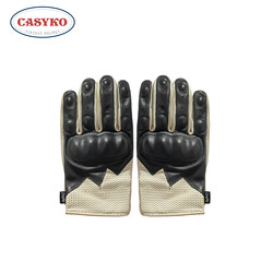 Casyko Motorcycle Gloves, Retro Cruiser Motorcycle, All-Season Riding, Windproof and Rainproof, Sheepskin, Touch Screen