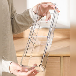 Retractable Storage Box with Divided Drawers, Built-In Organizer Box for Kitchen Utensils, Desktop, Cosmetics, and Miscellaneous Items