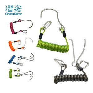 Diving hook Stainless Steel Double -head Hook Flowing Single Hook Spring Rope Hook Dark Film Safety Rope Streaming Hook