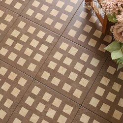 Medieval Style Retro Checkered Caramel-Colored Tiles for Cafes, Kitchens, Bathrooms, Commercial Spaces, and Restroom Floor Tiles