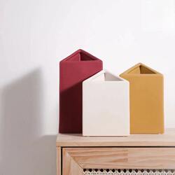 Nordic triangular art ceramic vase ornaments living room dry flower arrangement creative home entrance table decoration