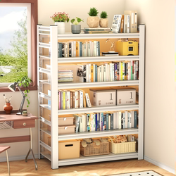 Household Bookshelf Multi-Layer Floor-Standing Storage Rack for Children and Students, Simple Bookcase Integrated Against the Wall, Living Room Storage Rack
