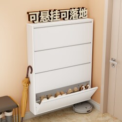 Ultra-Thin Flip-Top Shoe Cabinet for Home Entrance, Indoor Steel Large-Capacity Entryway Cabinet, Small Narrow Shoe Rack Storage Cabinet