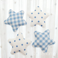 Curtain DIY Decoration Accessories Small Ornaments Blue Plaid Polka Dot Five-Pointed Star White Sheer Curtain Door Curtain Bay Window Pins