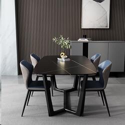 Italian slate dining table and chair combination rectangular household small apartment modern simple new Nordic light luxury rice table