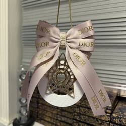 Little Red Book Same Style Bowknot Car Hanging Ornament DIY Lily of the Valley Aroma Diffuser Stone Car Pendant Luxury Car Decoration Hot Item