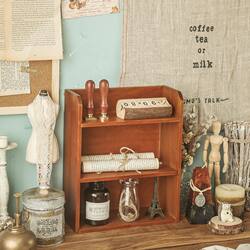 Dormitory Desktop Storage Rack, Cosmetics Storage Box, Multi-Layer Storage Organizer, University Dormitory Solid Wood Figurine Storage Cabinet