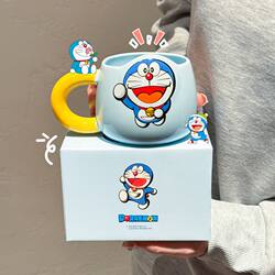 Doraemon Co-Branded Ceramic Mug, High-Looking and Cute, Special for Couples, Student and Office Worker Milk Coffee Cup