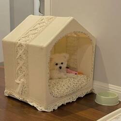 Cat and Dog Bed - Warm Pet House for Cats, Semi-Enclosed Mat, Dog Bed, Universal Warm Cat Bed for Winter