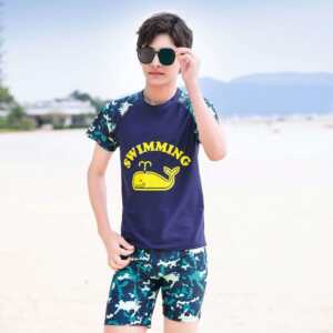 
Children's swimsuit fat children teenager boy swimming trunk suit boy medium big children large size student split swimsuit fat children